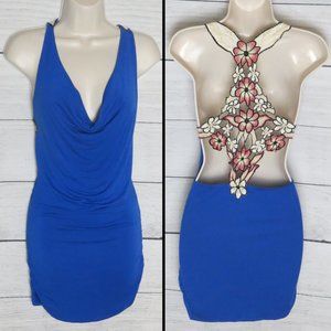 Cowl Neckline, Low Back Detailed Minidress